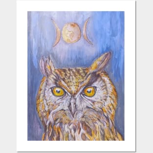 Owl Wisdom and Triple Moon Posters and Art